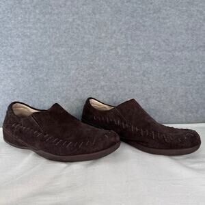 Merrell Women’s sz 9 Wild Senna Espresso Suede Slip On Moccasins Woven Comfort